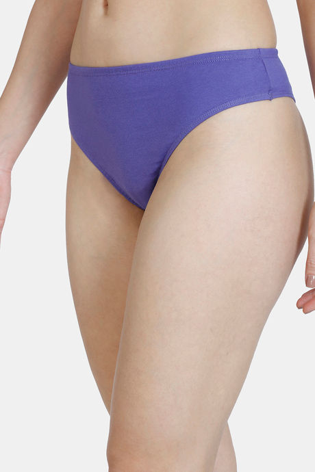 Zivame Low Rise Cotton Cheeky Panty - Purple Pak Choi — image 3